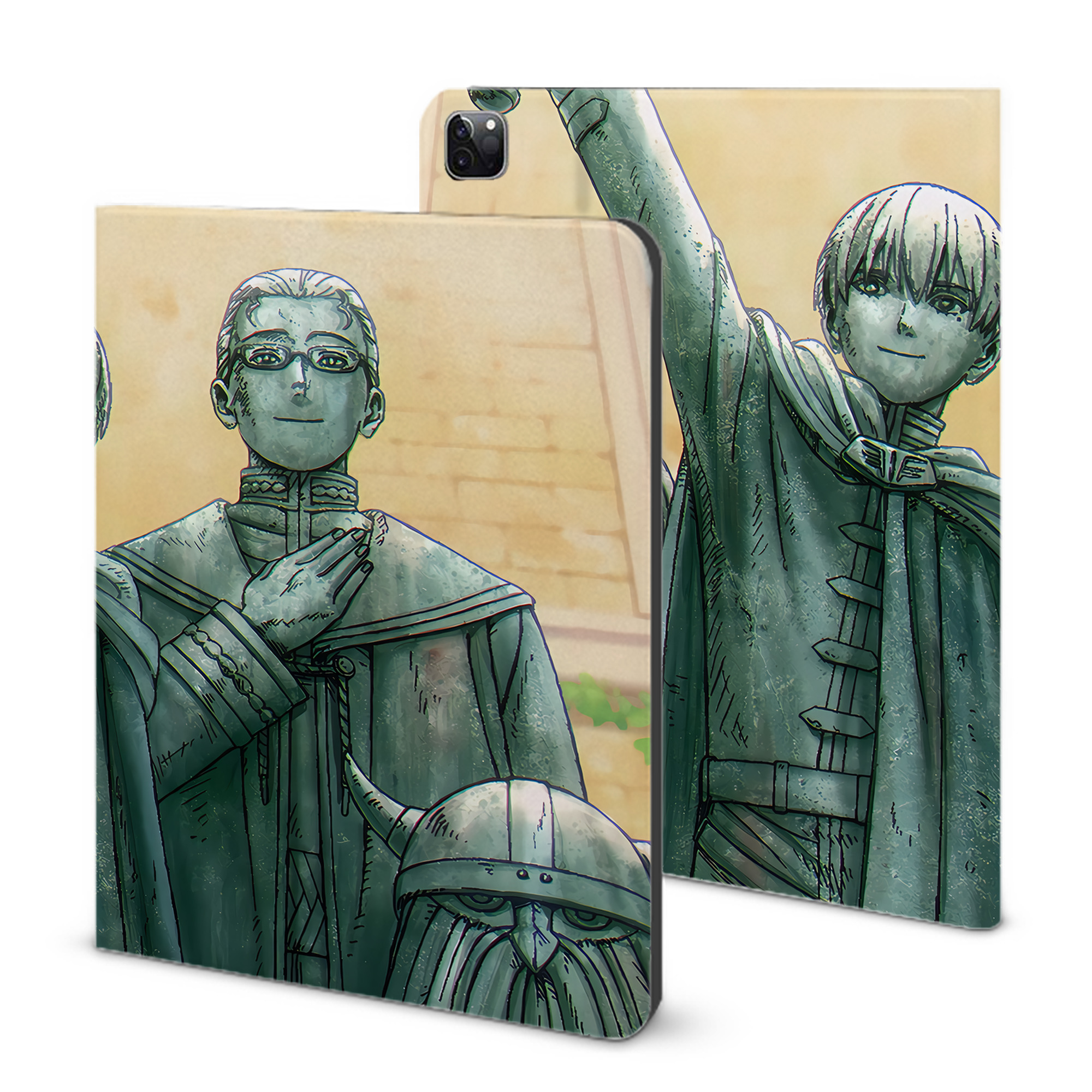 （画像用） 葬送のフリーレン Frieren IPad ケース ブック型 PUレザー TPU 耐衝撃 軽量 薄型 ペン収納なし 全面保護 IPad 各モデル対応